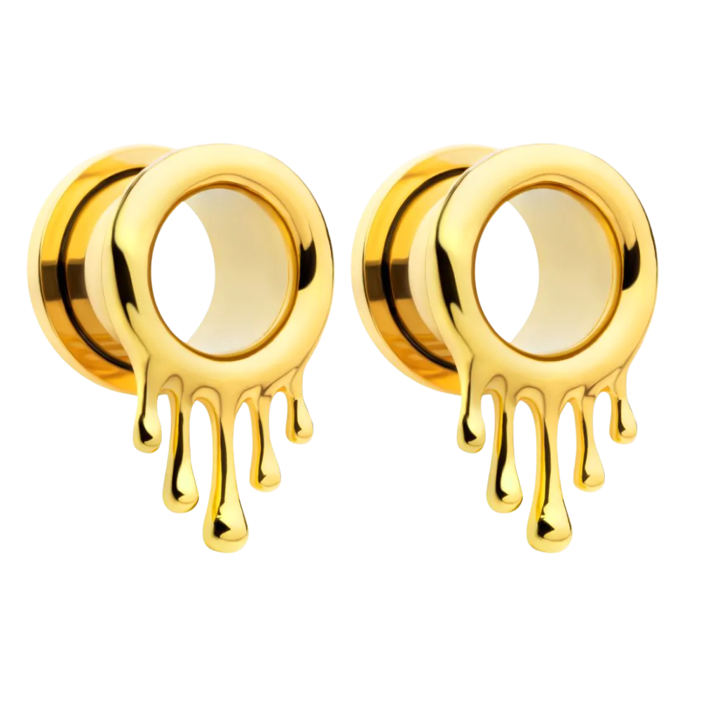 Dripping Design Screw Fit Tunnels - Pair - 316L Stainless Steel