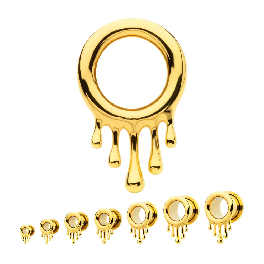 Dripping Design Screw Fit Tunnels - Pair - 316L Stainless Steel