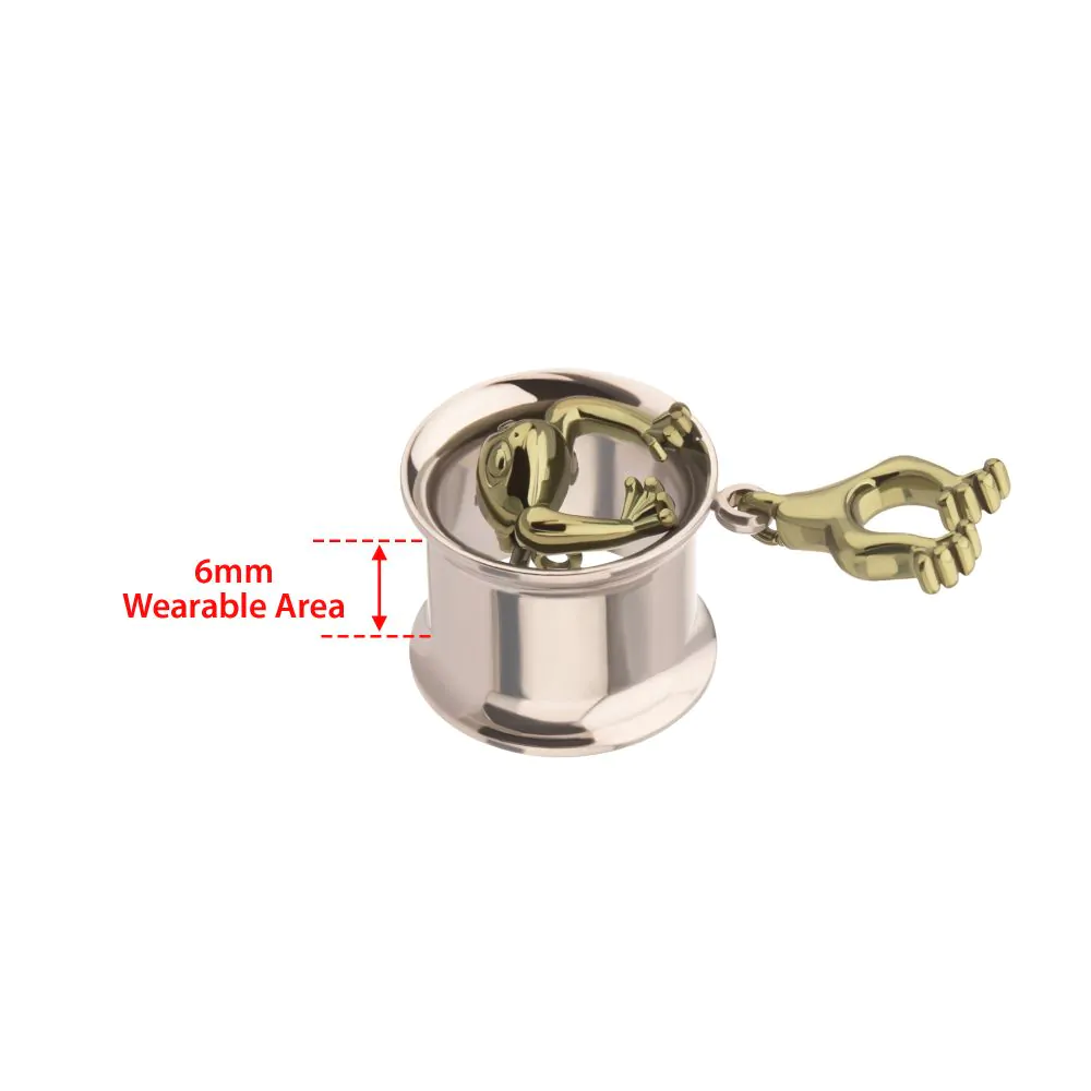 Dangling Frog Double Flared Tunnels - Pair - 316L Stainless Steel