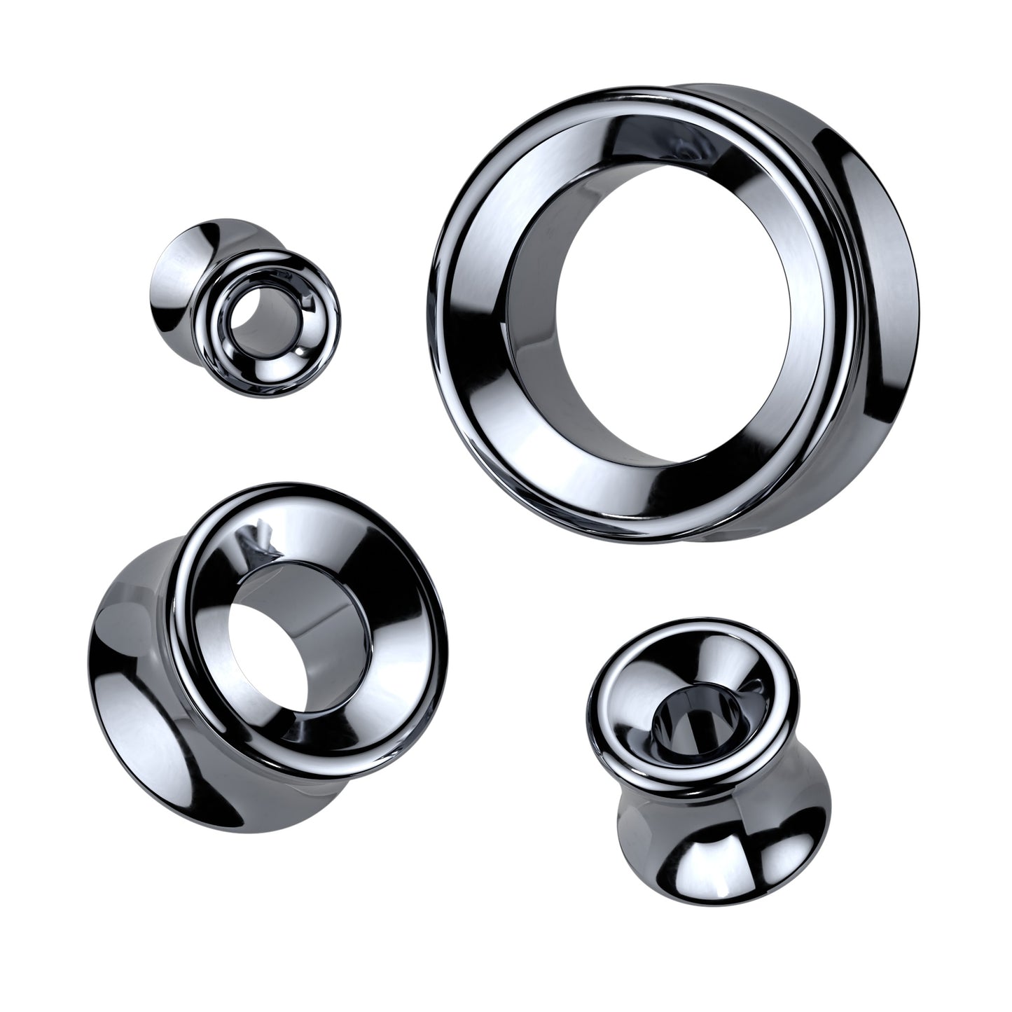 Hematite Stone Light Weight Double Flared Tunnels - Pair