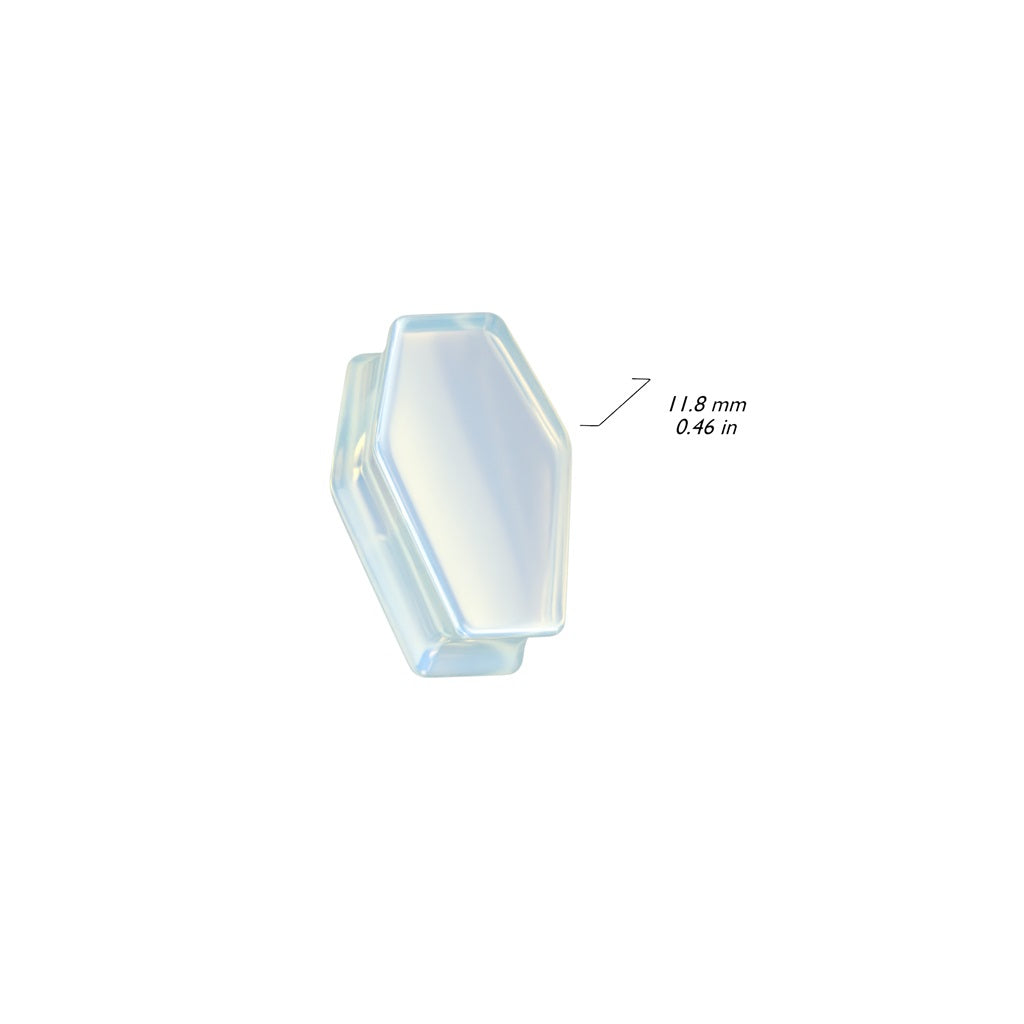 Opalite Stone Coffin Shaped Double Flared Plug Gauges - Pair