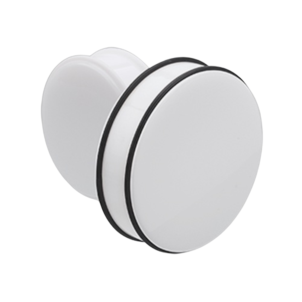 Large Gauge Acrylic No Flare Plugs with Black O-Rings - Pair