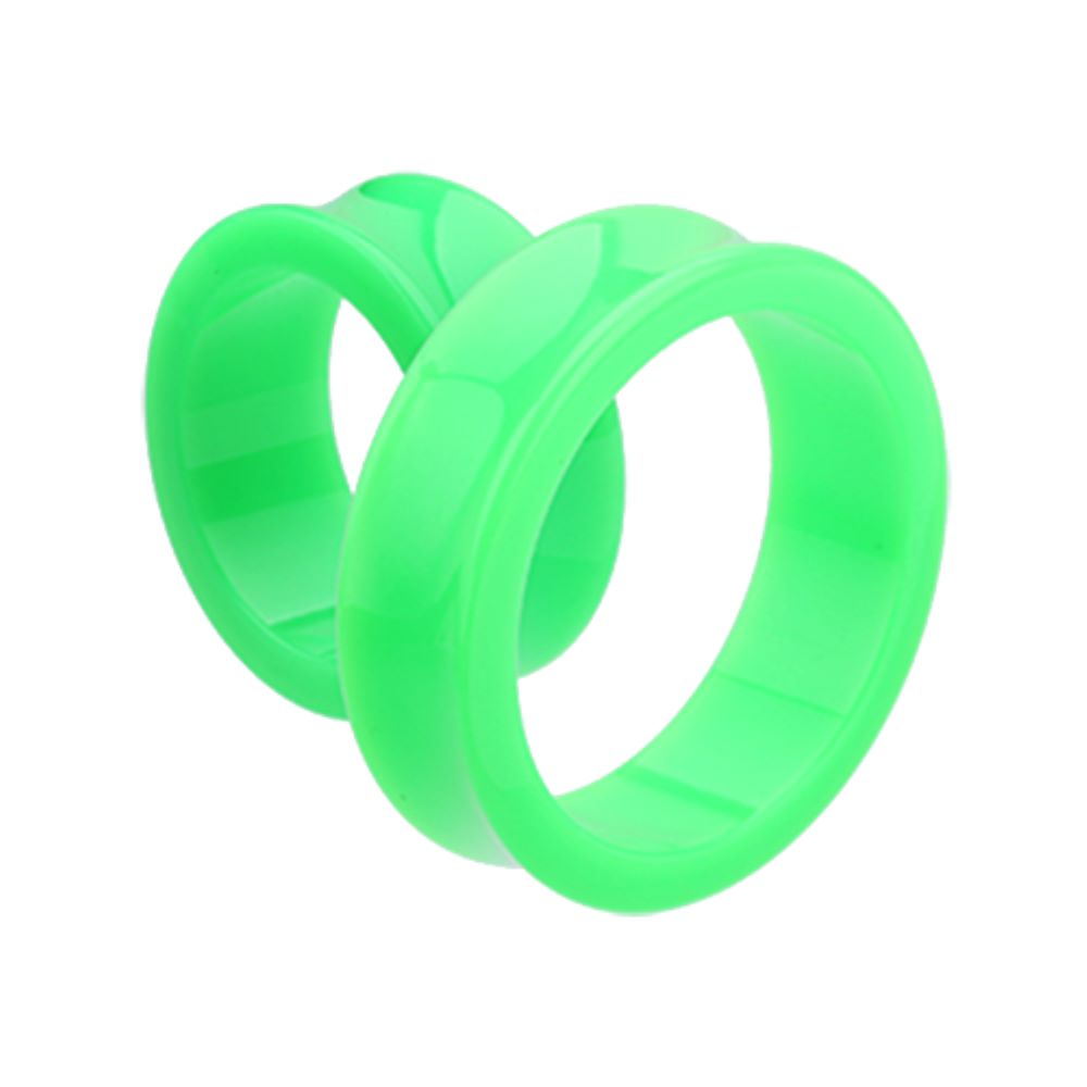 Large Gauge Neon Acrylic Double Flared Tunnels - Pair