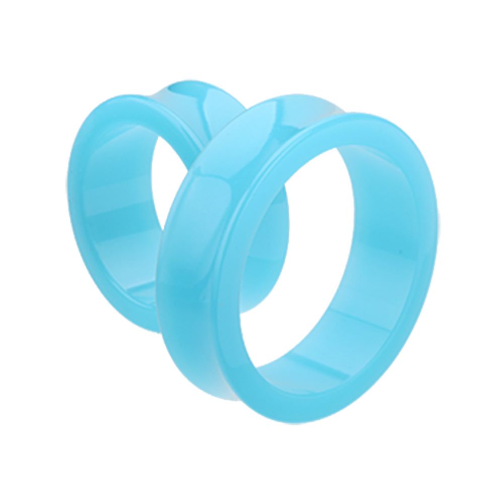 Large Gauge Neon Acrylic Double Flared Tunnels - Pair