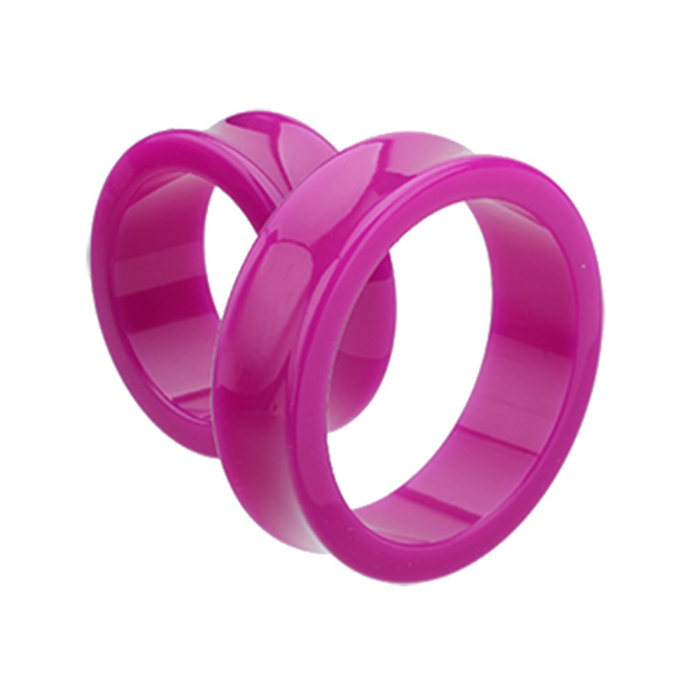 Large Gauge Neon Acrylic Double Flared Tunnels - Pair