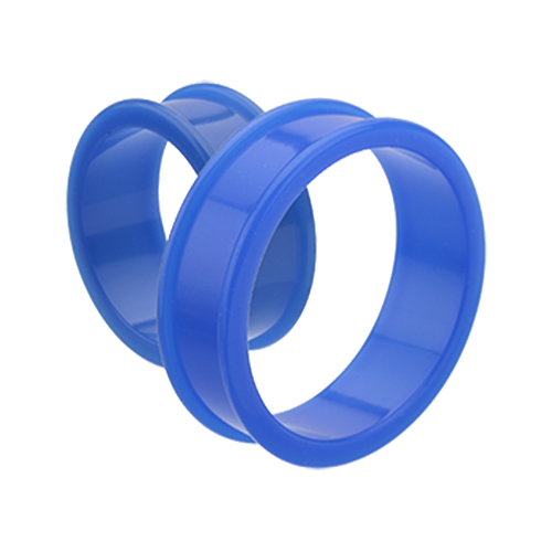 Large Gauge Flexible Silicone Double Flared Tunnels - Pair