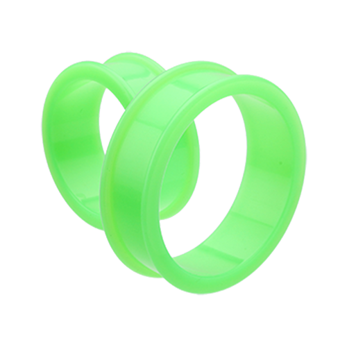 Large Gauge Flexible Silicone Double Flared Tunnels - Pair