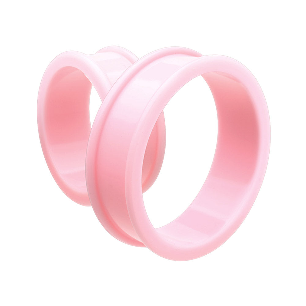 Large Gauge Flexible Silicone Double Flared Tunnels - Pair