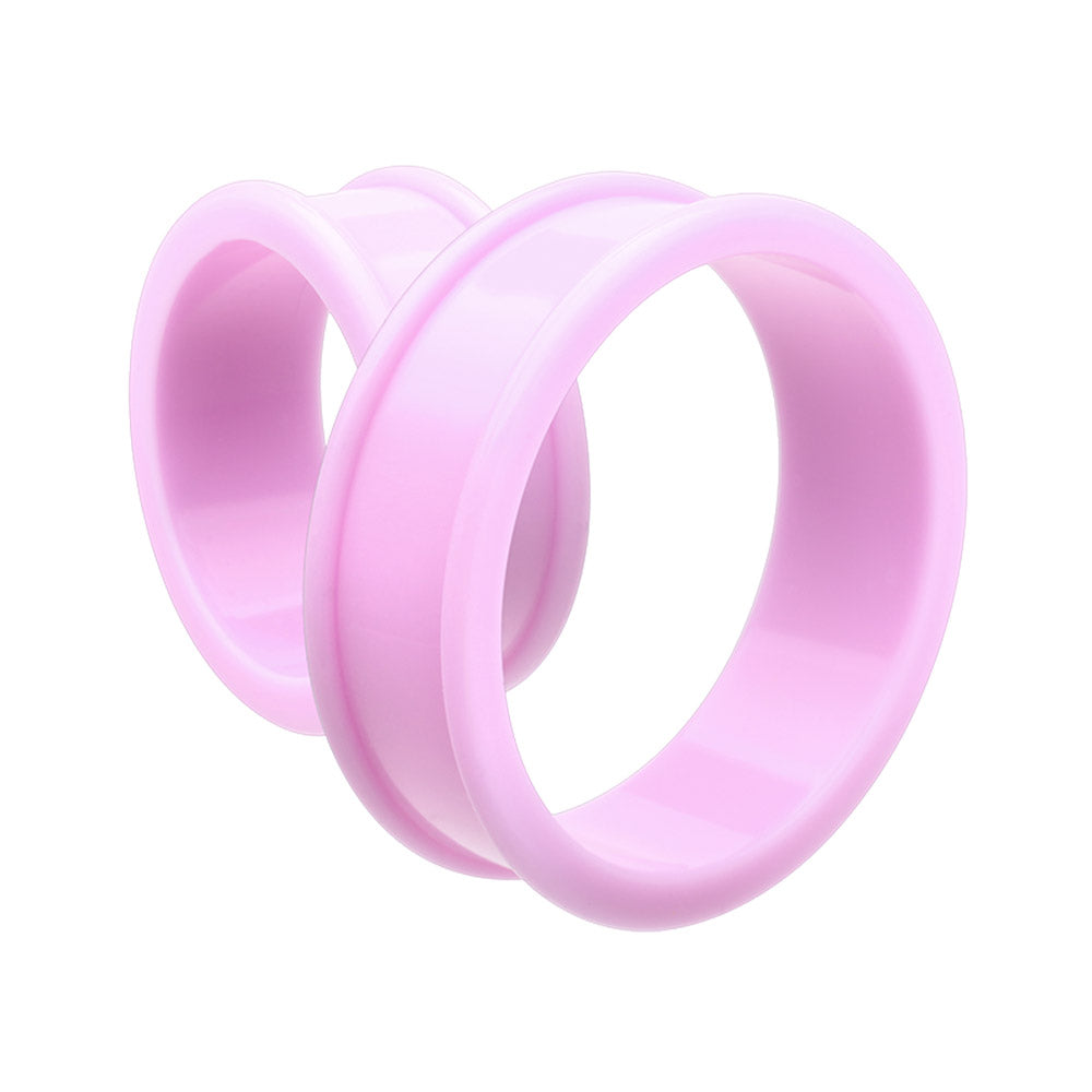 Large Gauge Flexible Silicone Double Flared Tunnels - Pair