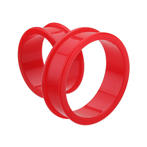 Large Gauge Flexible Silicone Double Flared Tunnels - Pair