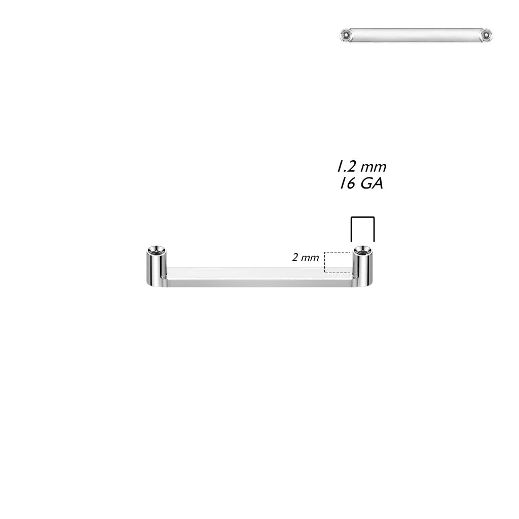 Internally Threaded Flat Surface Barbell Base - ASTM F-136 Implant Grade Titanium