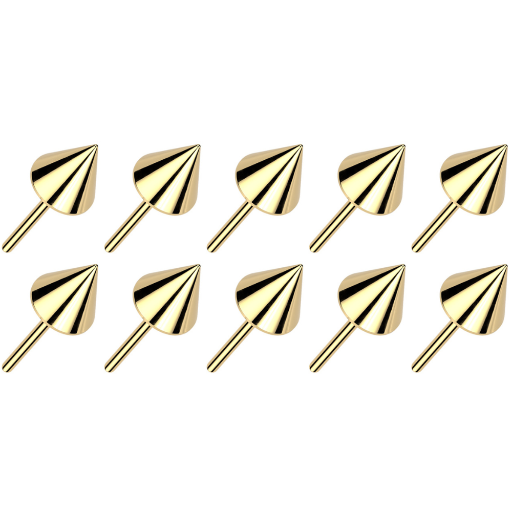 Set of 10 Replacement Spikes for Threadless Jewelry - ASTM F-136 Implant Grade Titanium