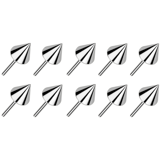 Set of 10 Replacement Spikes for Threadless Jewelry - ASTM F-136 Implant Grade Titanium