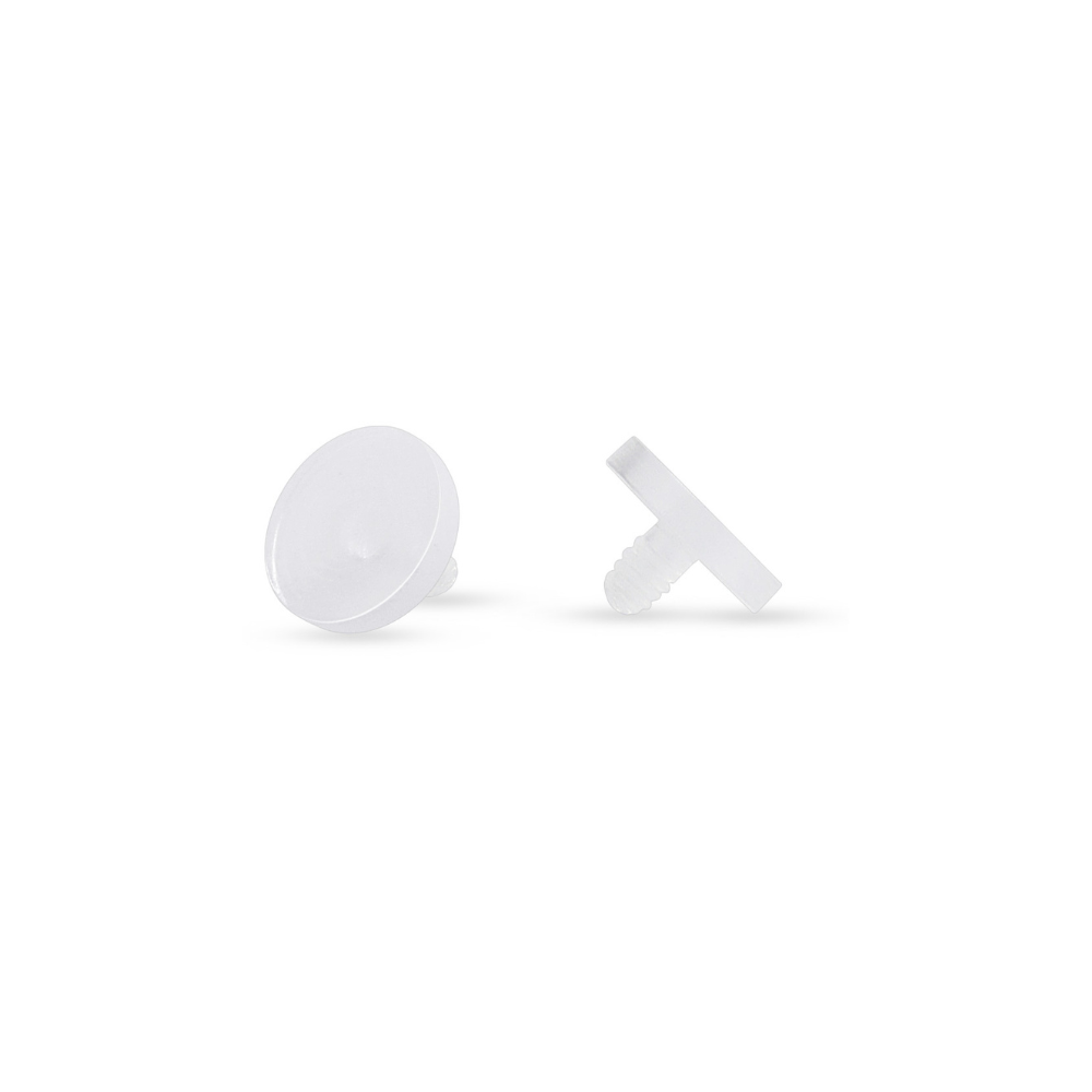 Set of 10 Clear Acrylic 4mm Dermal Anchor Retainer Tops