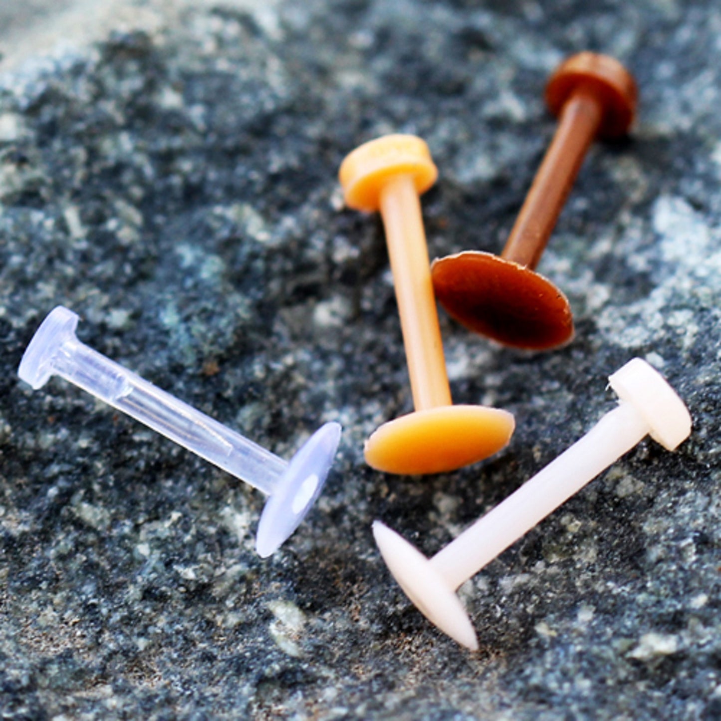 Set of 10 Flesh Tone Flexible Bioflex Removable Push Top Piercing Retainers