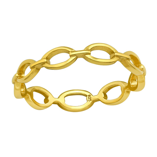 Chain Ring - Gold Plated 925 Sterling Silver