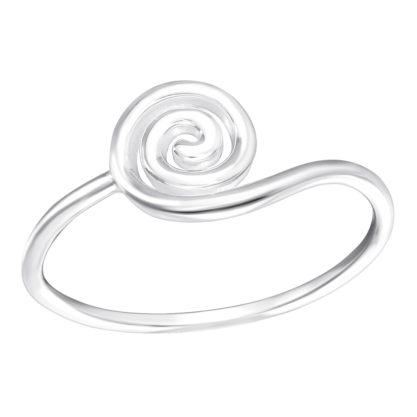 Spiral Circle Ring - 925 Sterling Silver