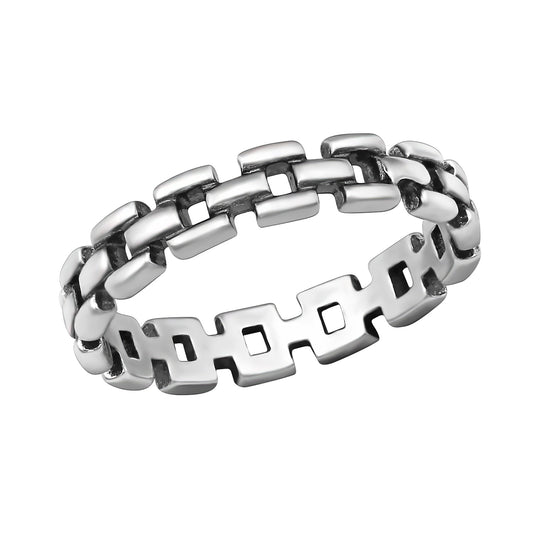 Chain Ring - Oxidized 925 Sterling Silver