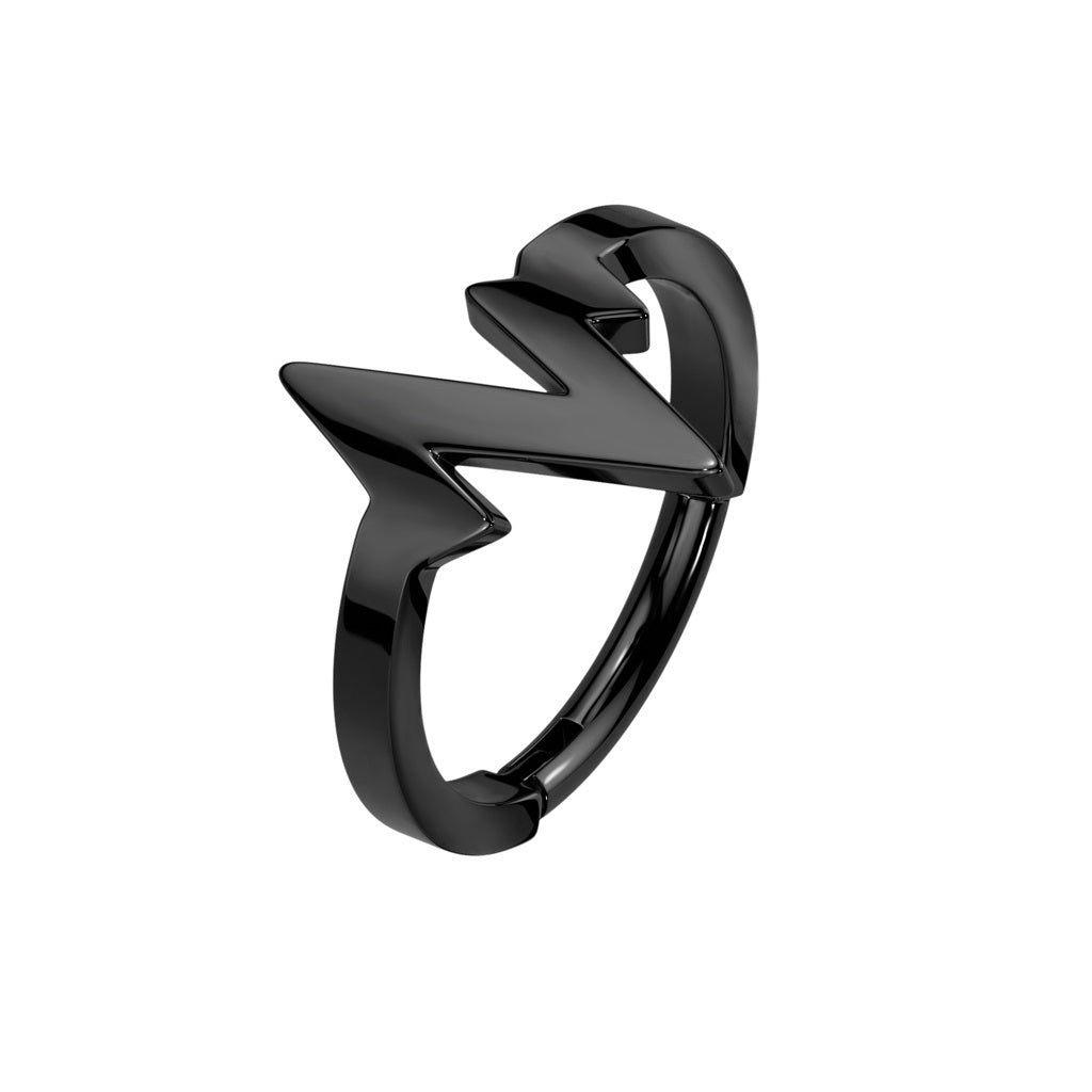 Heartbeat Hinged Segment Clicker Ring - 316L Stainless Steel