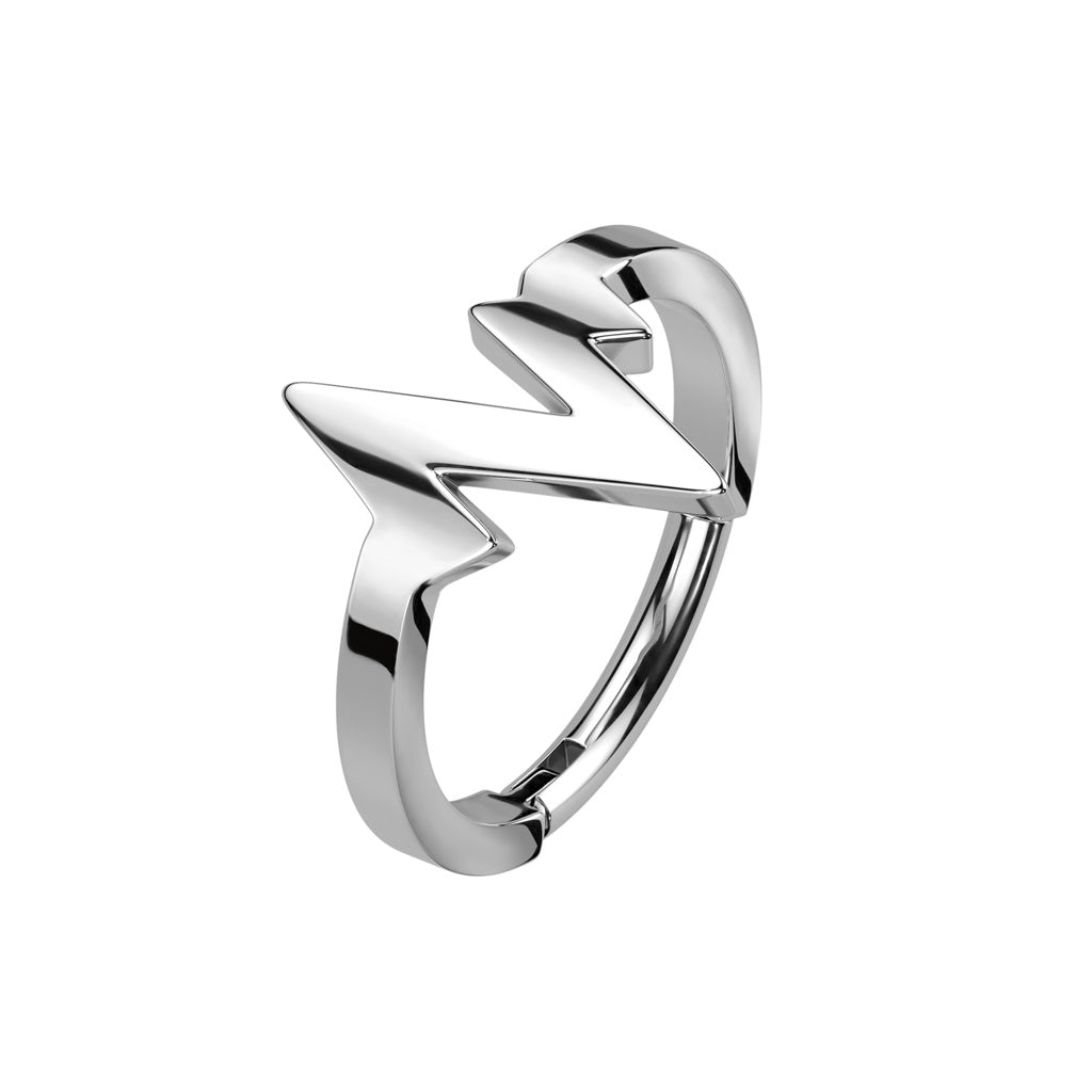 Heartbeat Hinged Segment Clicker Ring - 316L Stainless Steel