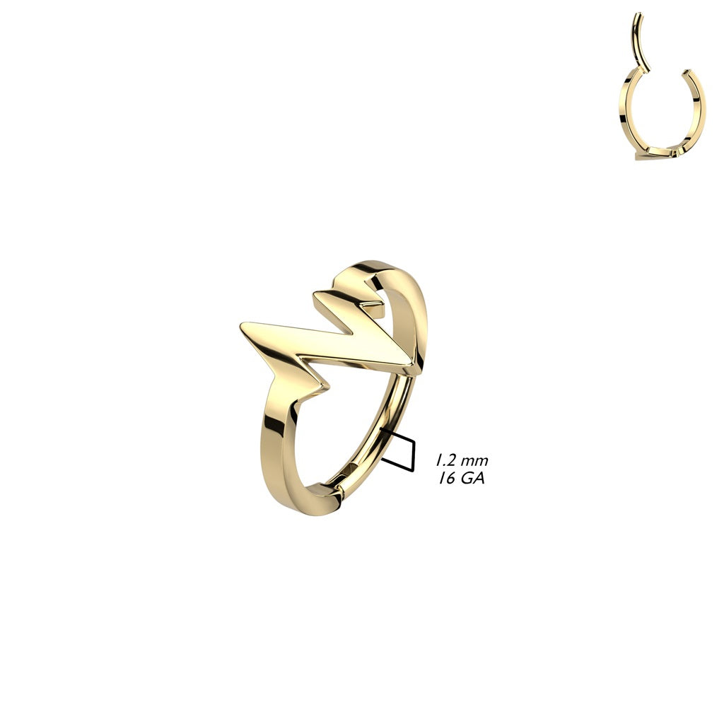 Heartbeat Hinged Segment Clicker Ring - 316L Stainless Steel