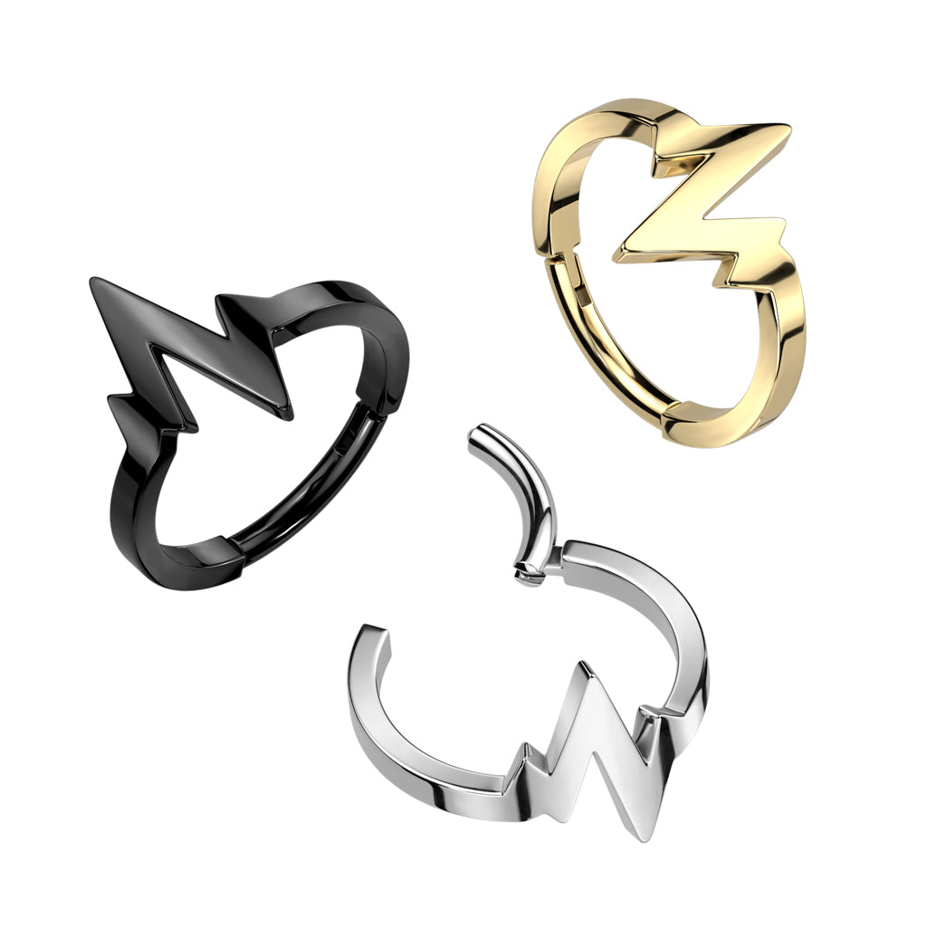 Heartbeat Hinged Segment Clicker Ring - 316L Stainless Steel