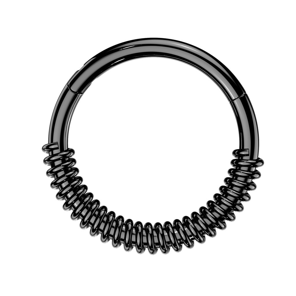 Coiled Front Hinged Segment Clicker Ring - 316L Stainless Steel
