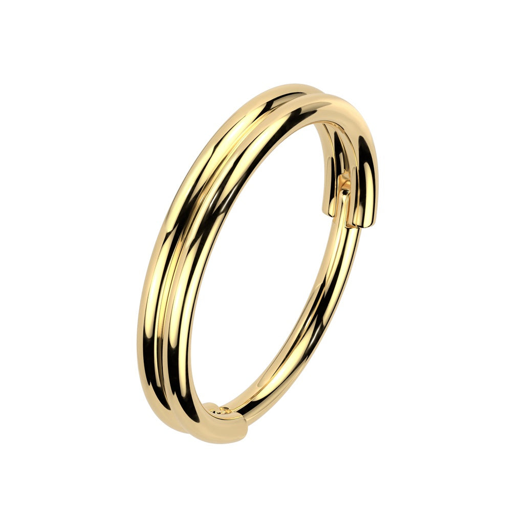 Double Layered Hoop Hinged Segment Clicker Ring - 316L Stainless Steel