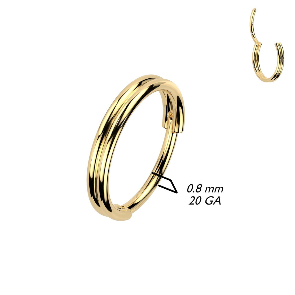 Double Layered Hoop Hinged Segment Clicker Ring - 316L Stainless Steel