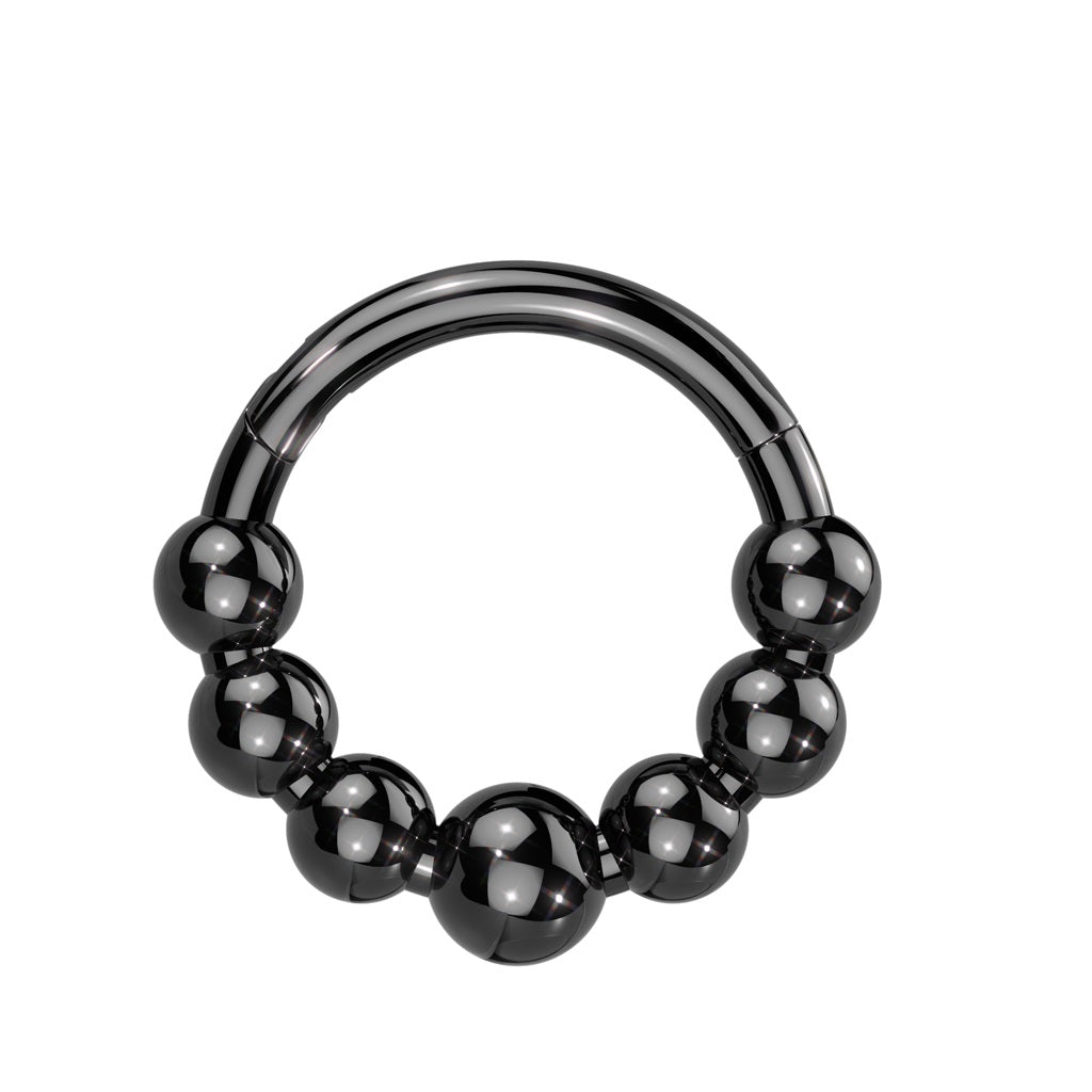 Multi Ball Lined Hinged Segment Clicker Ring - ASTM F-136 Implant Grade Titanium
