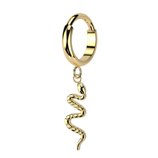 Dangling Snake Hinged Segment Clicker Ring - ASTM F-136 Implant Grade Titanium