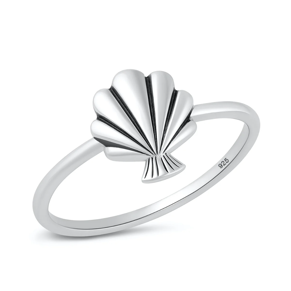 Seashell Ring - Oxidized 925 Sterling Silver