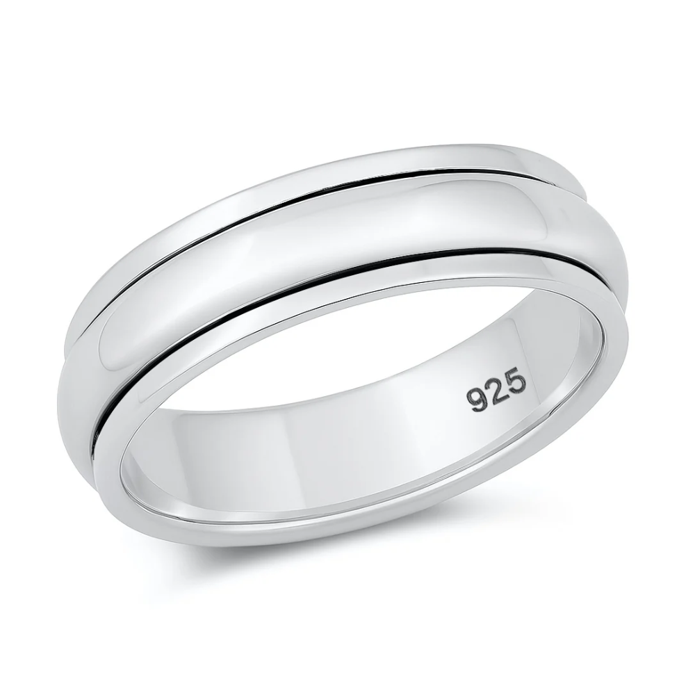 Polished Classic Spinner Ring - 925 Sterling Silver