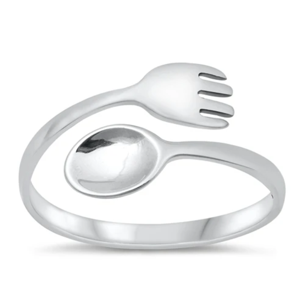 Spoon and Fork Wrap Ring - 925 Sterling Silver