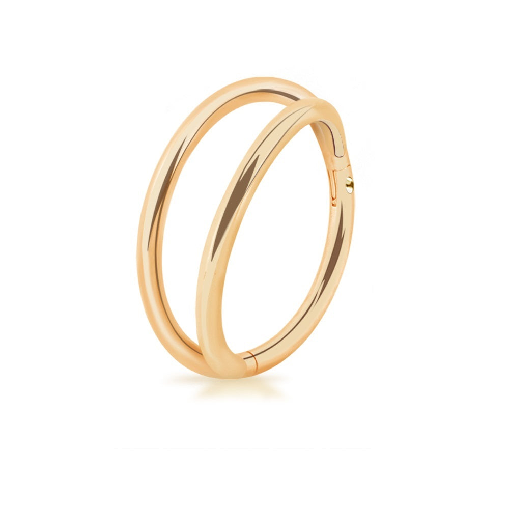 Double Hoop Hinged Segment Clicker Ring - 925 Sterling Silver