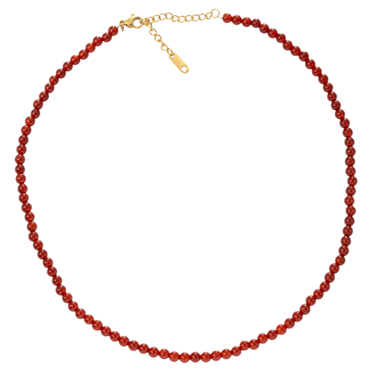 Red Agate Natural Stone Bead Necklace