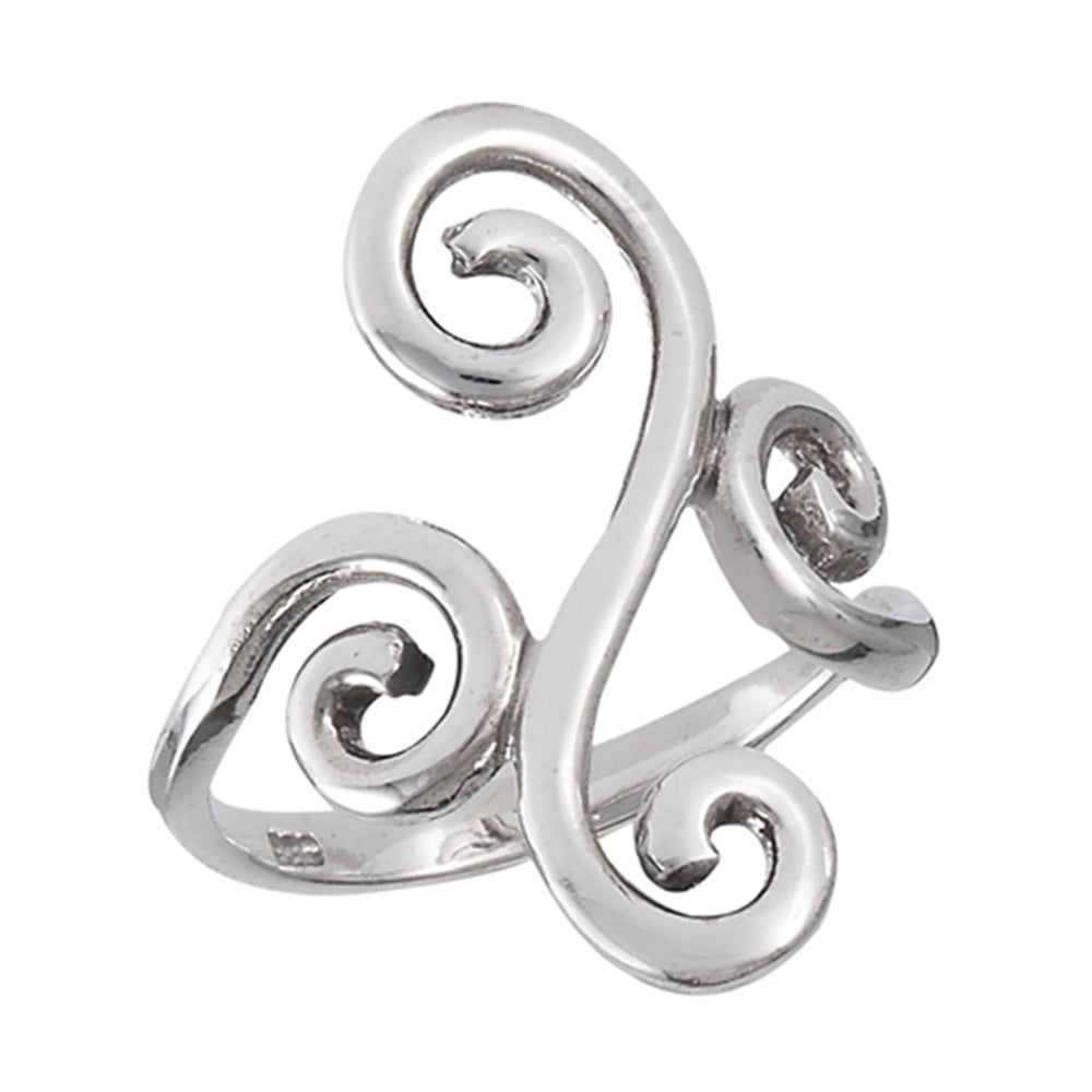 Multi Swirl Design Ring - 925 Sterling Silver