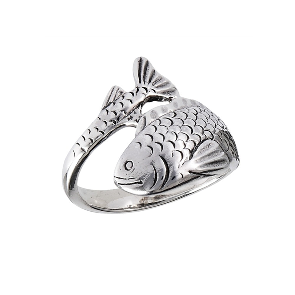 Fish Wrap Ring - 925 Sterling Silver