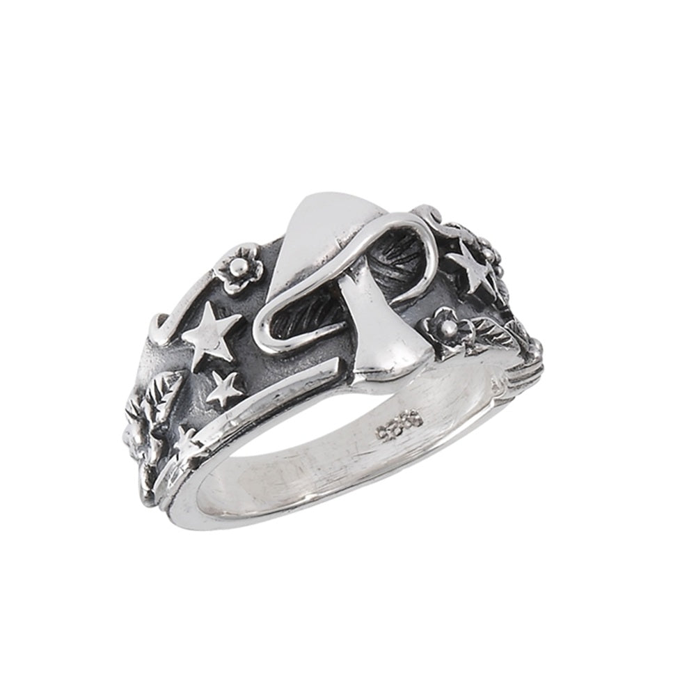 Mushroom and Stars Ring - 925 Sterling Silver