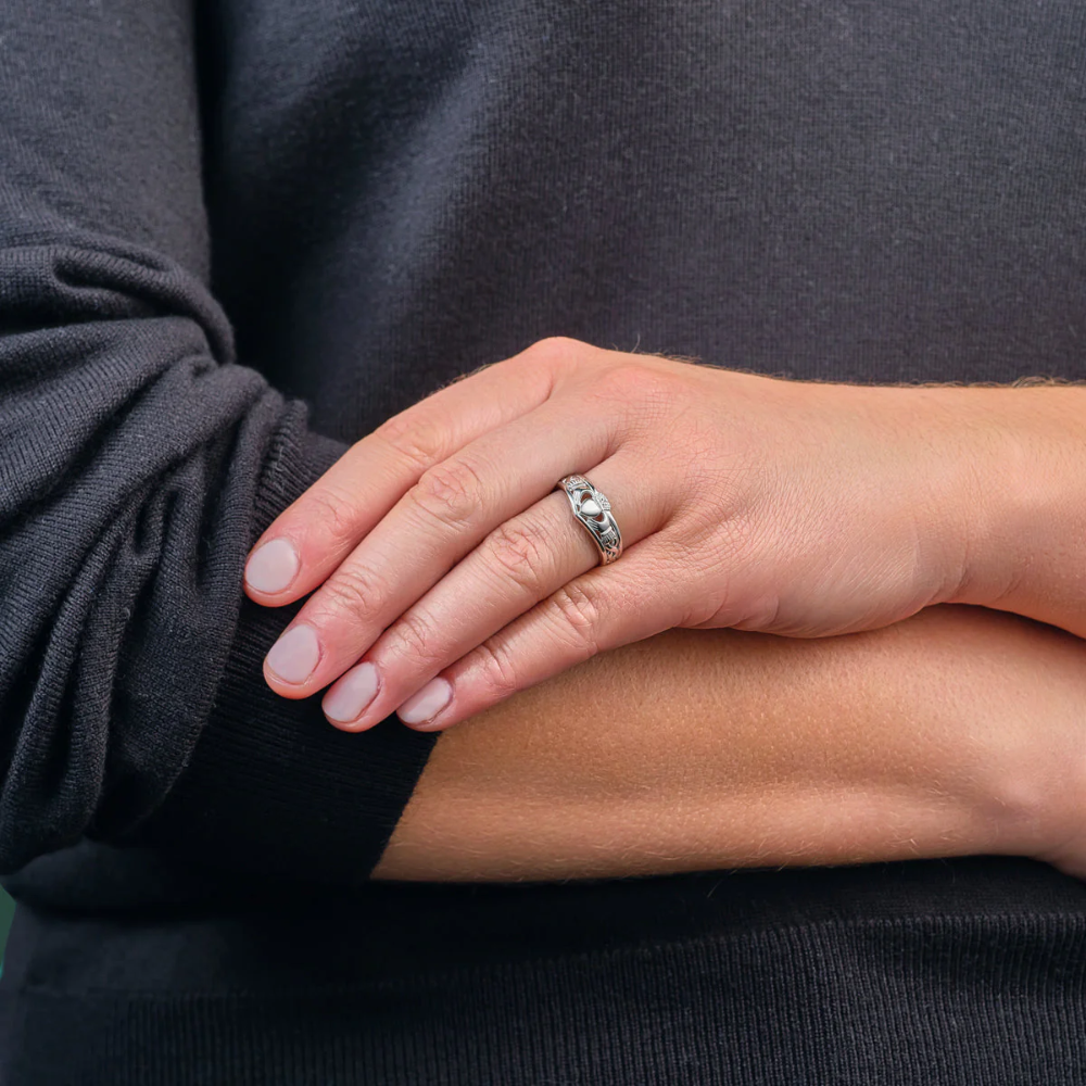 Wishbone Claddagh Ring - 925 Sterling Silver