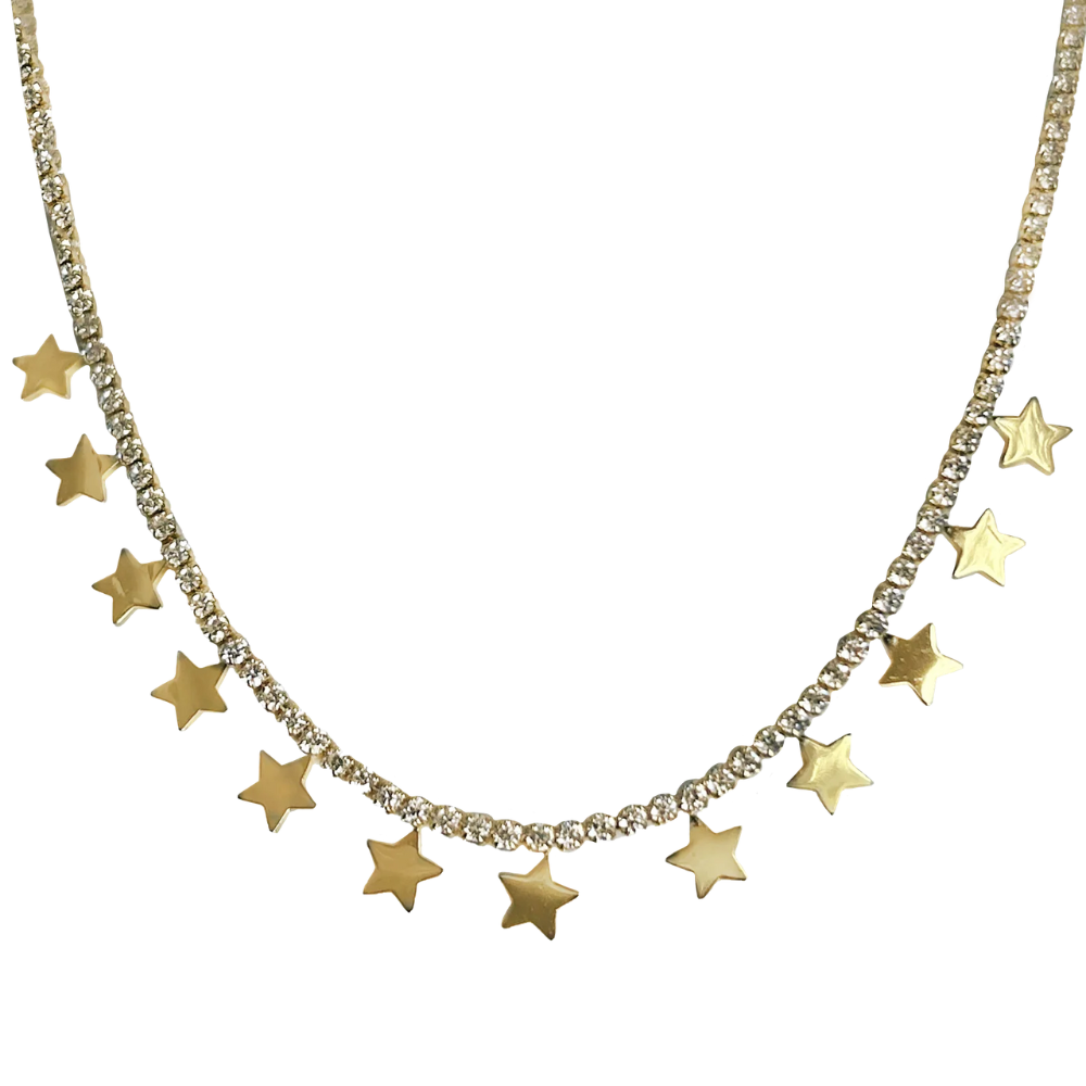 Star Charm Tennis Necklace - 316L Stainless Steel