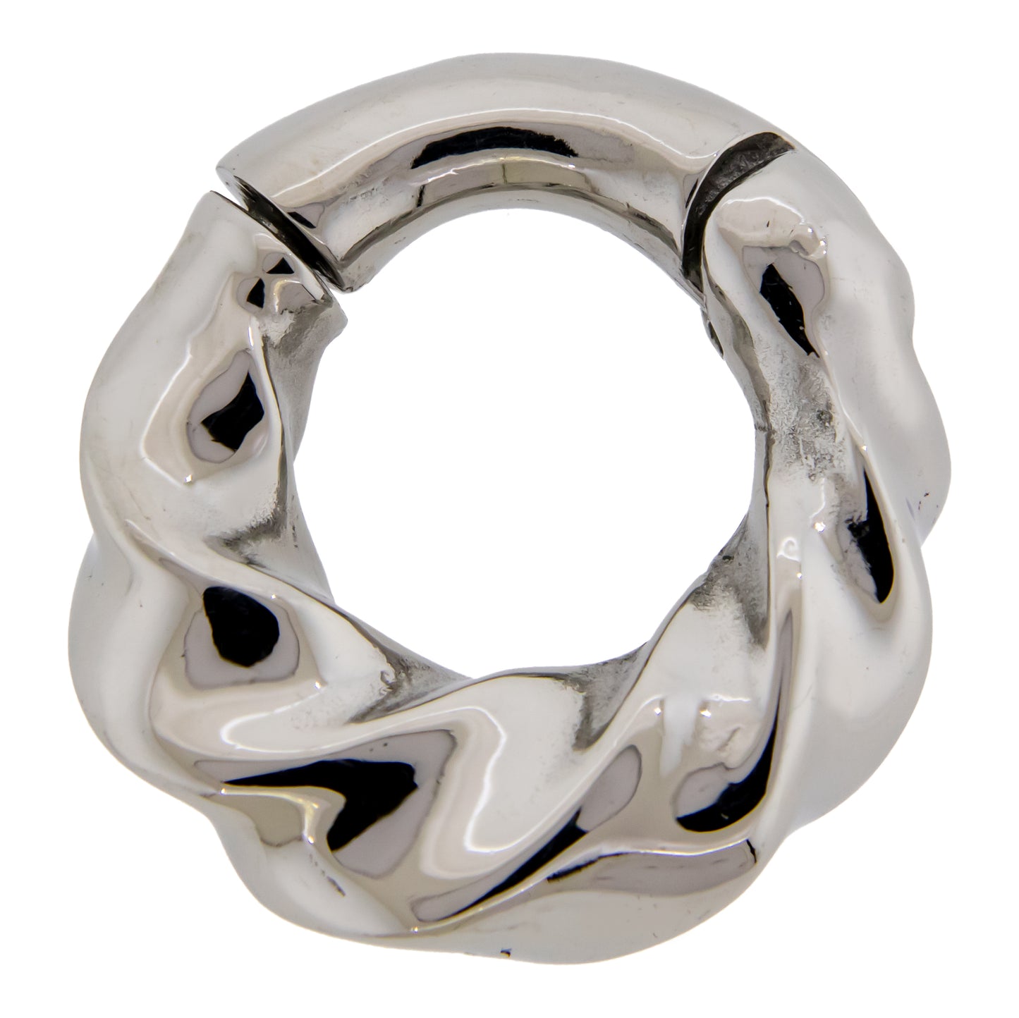 Spiral Twist Hinged Clicker Ring for Stretched Piercings - 316L Stainless Steel