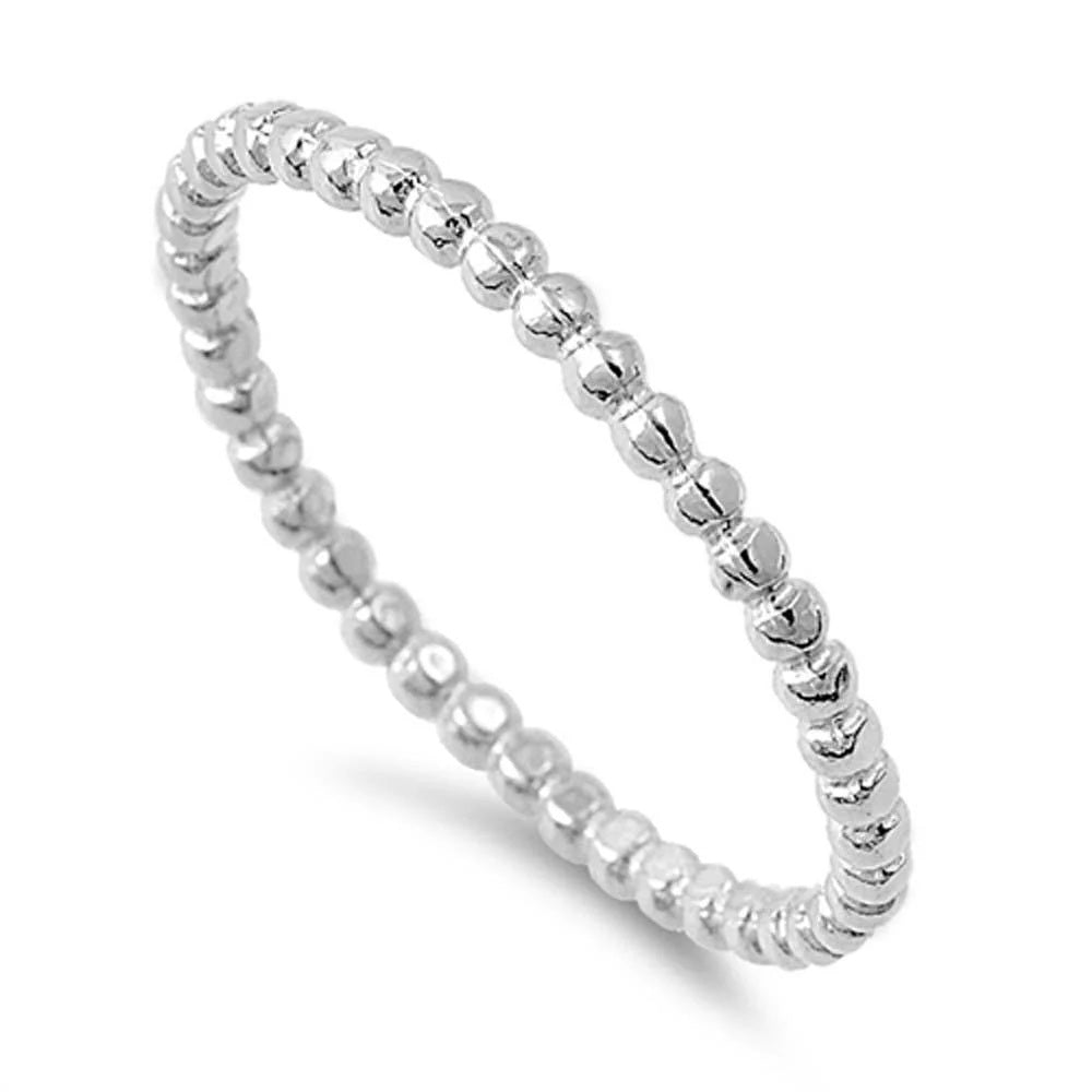 2mm Beaded Stacking Ring - 925 Sterling Silver