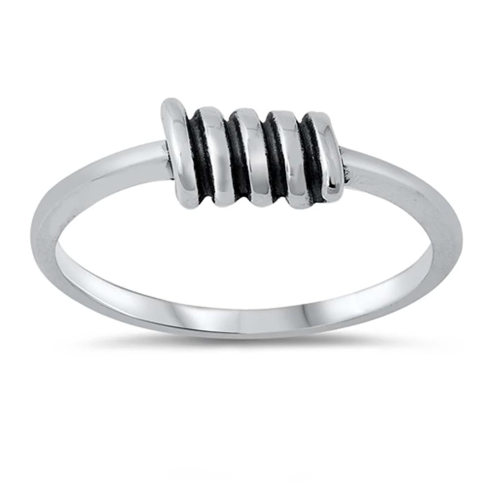 Wire Coil Ring - Oxidized 925 Sterling Silver