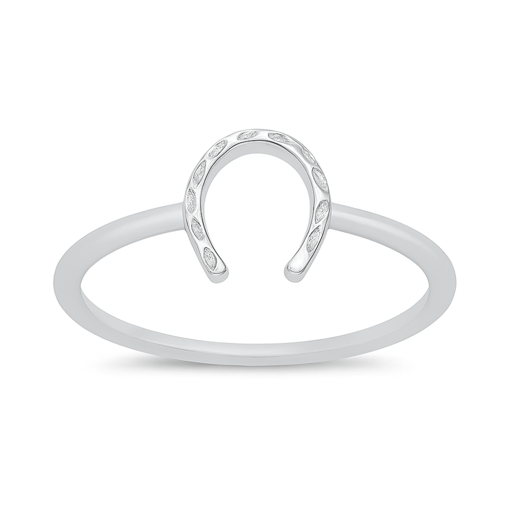 Horseshoe Ring - Oxidized 925 Sterling Silver