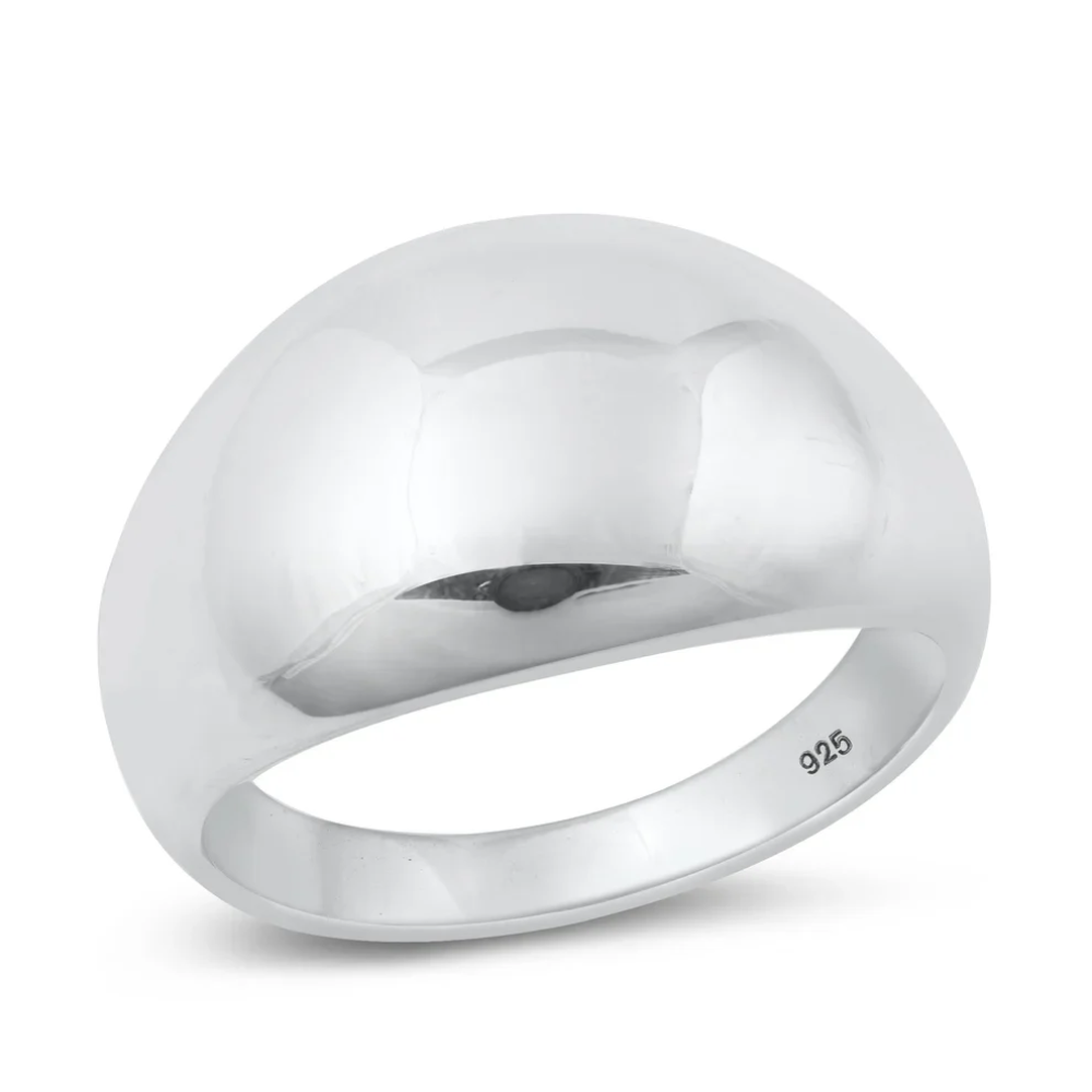 Polished Dome Chunky Statement Ring - 925 Sterling Silver