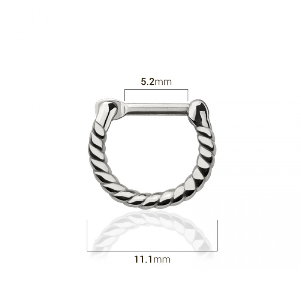 Rope Design Septum Clicker Ring - 316L Stainless Steel