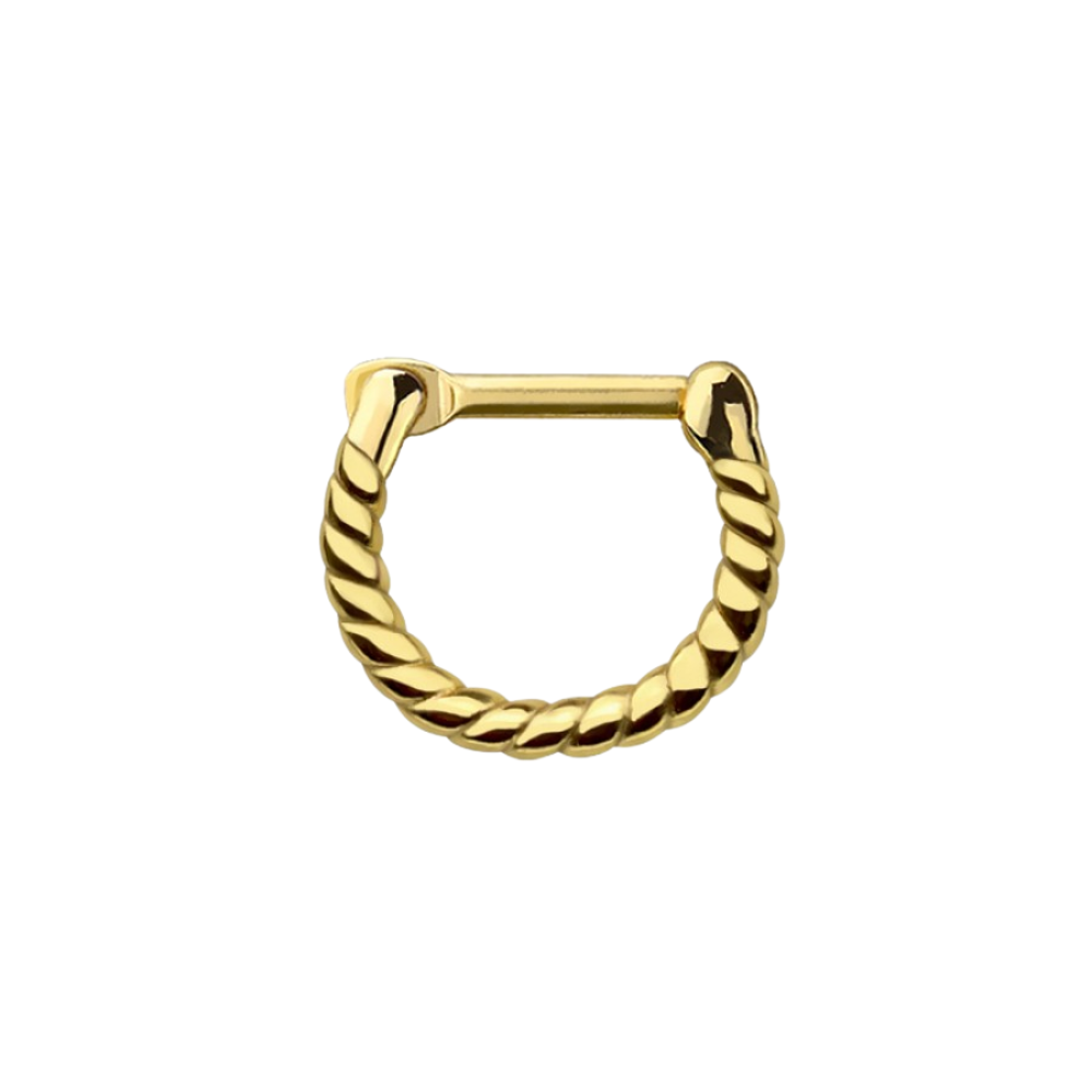 Rope Design Septum Clicker Ring - 316L Stainless Steel
