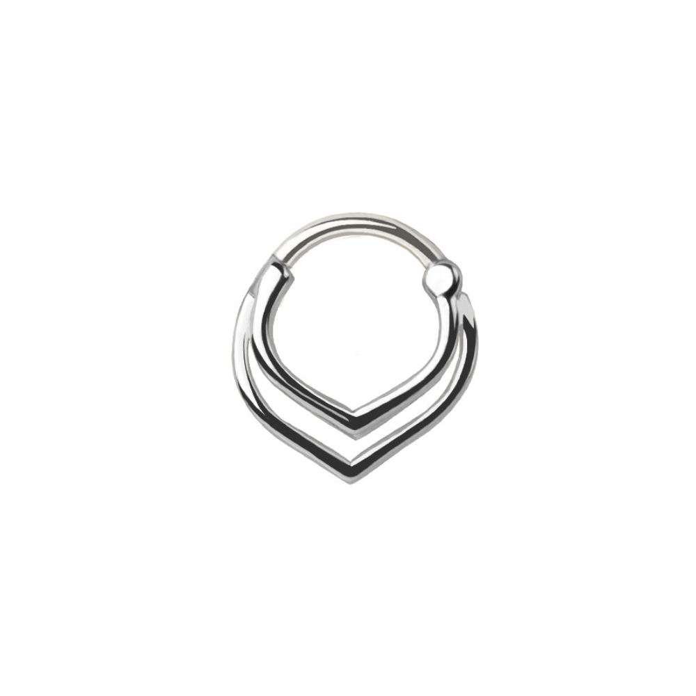 Triple V-Shape Hinged Segment Clicker Ring - 316L Stainless Steel