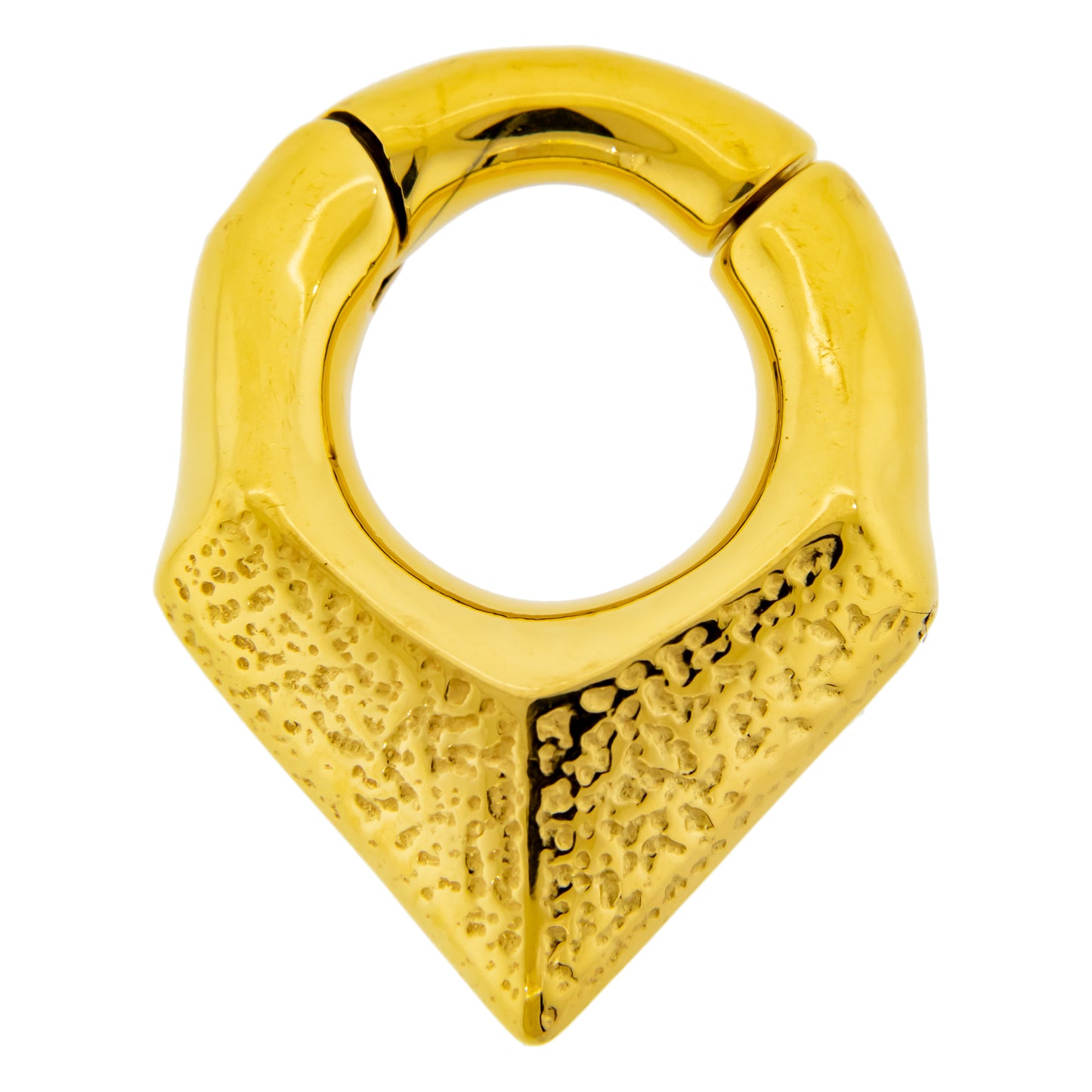 Brushed Wave Texture Hinged Clicker Ring for Stretched Piercings - 316L Stainless Steel